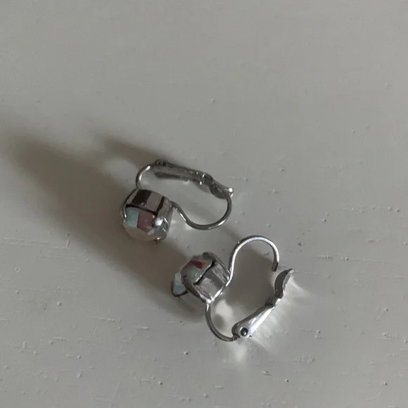 Sabika Silver Earrings with Iridescent Stones - Picture 2 of 2